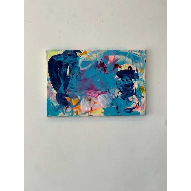 "Blue Dream" Contemporary Original Abstract Acrylic Painting by Amy Smith For Sale - Image 4 of 9