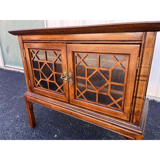 Brown Vintage Chinoiserie Walnut Nightstand or Side Table For Sale - Image 8 of 12