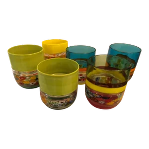 2000s "Murrisa Murano Glass" Glasses- Set of 6