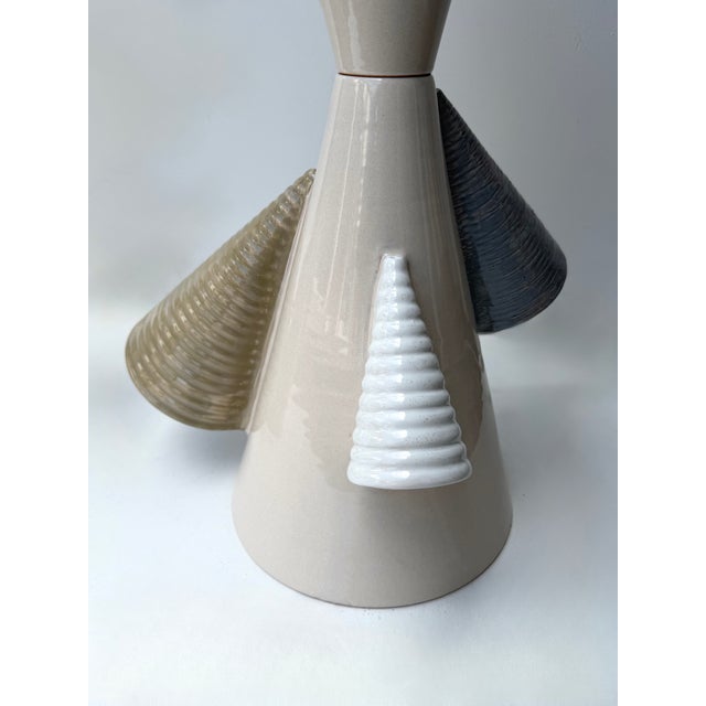 2020s Contemporary Pair of Ceramic Cone Lamps by Antonio Cagianelli, Italy For Sale - Image 5 of 14