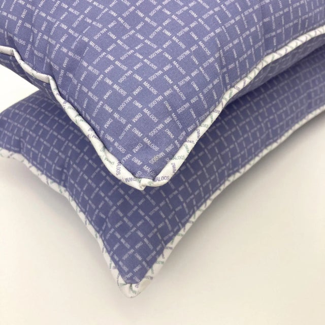 DWM | MALOOS Throw Pillows, Dark Lavender Rectangular Pillows, 2000s - a Pair For Sale - Image 4 of 6