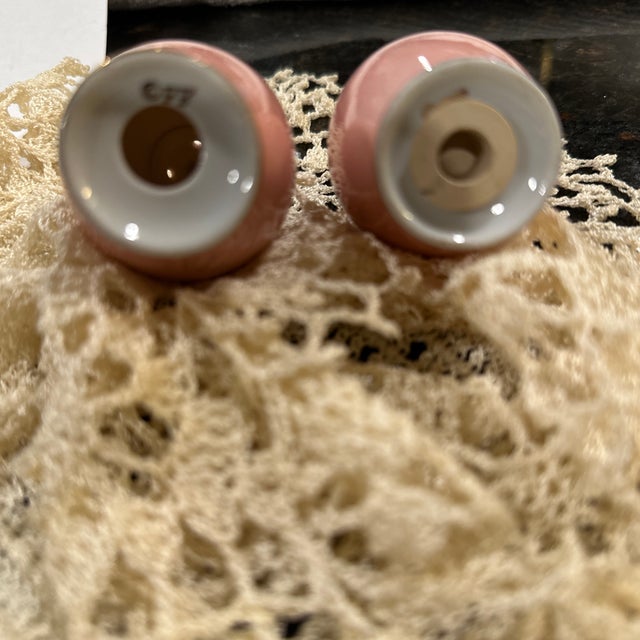 Light Pink 1970s Mid Century Modern Porcelain Salt and Pepper Shakers For Sale - Image 8 of 8