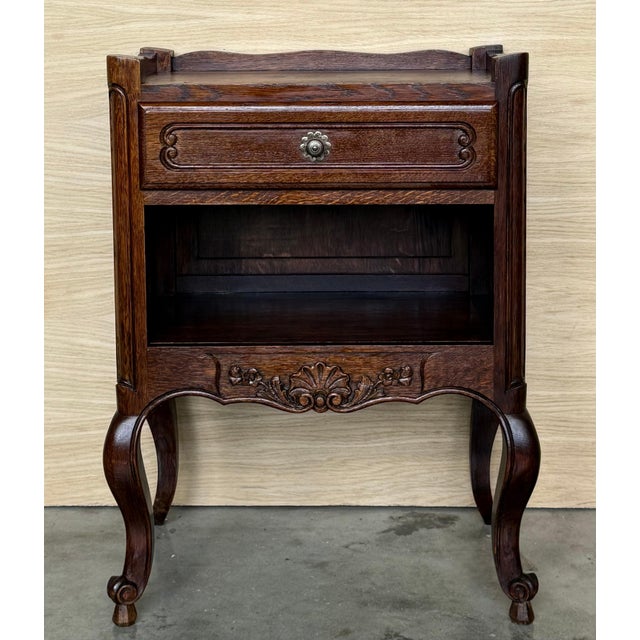Louis XVI Style Nightstands with Drawers and Cabriole Legs, 1960s, Set of 2 For Sale - Image 16 of 18