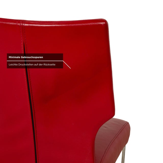 Red Leather Chairs from Bert Plantagie, Set of 4 For Sale - Image 5 of 12