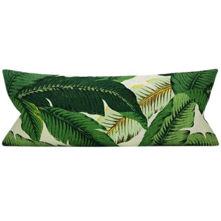 Contemporary Palm Pillow Cover - Long Lumbar of Swaying Palms - 13x33 For Sale