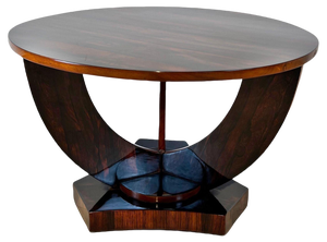 Art Deco Round Side Table in Rosewood Veneer, France, 1930s