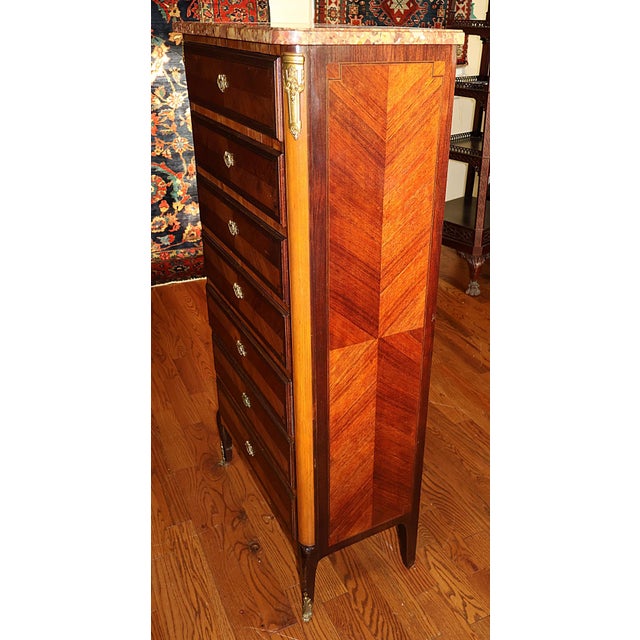 Late 19th Century French Louis XV Style Kingwood Chest of Drawers Lingerie Chest For Sale - Image 4 of 10