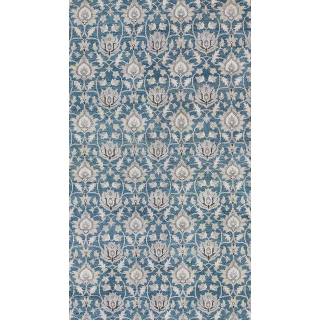 Blue Keivan Woven Arts Large Tabriz Design Rug in Blue, Gray and Charcoal For Sale - Image 8 of 12