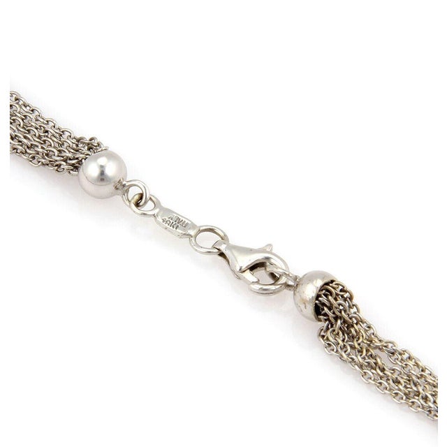 Mid 20th Century Rina Limor 18k White Gold Chalcedony Diamond Pendant Chain Necklace For Sale In Miami - Image 6 of 7