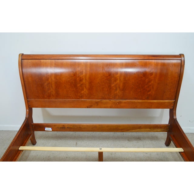 Brown Ethan Allen Queen Sleigh Bed For Sale - Image 8 of 13