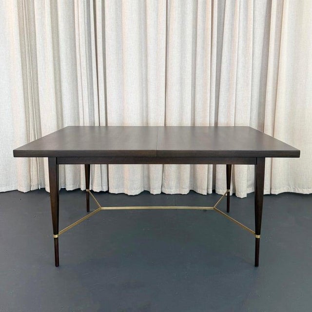 Calvin Furniture Ebonized Mahogany Extension Dining Table by Paul McCobb for Calvin Furniture For Sale - Image 4 of 10