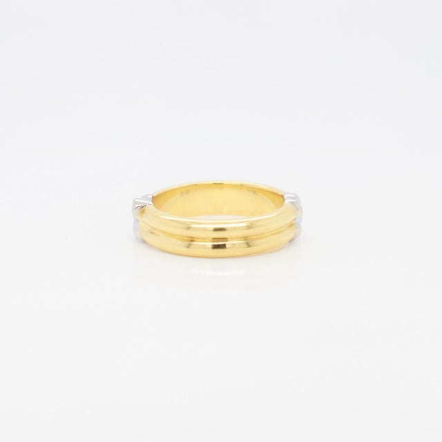 Metal Tiffany & Co. 18k Gold & Diamond Signature X Band Ring For Sale - Image 7 of 10