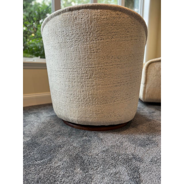 Brickel Associates Vintage Ward Bennet Attributed Swivel Chairs- A Pair For Sale - Image 4 of 12