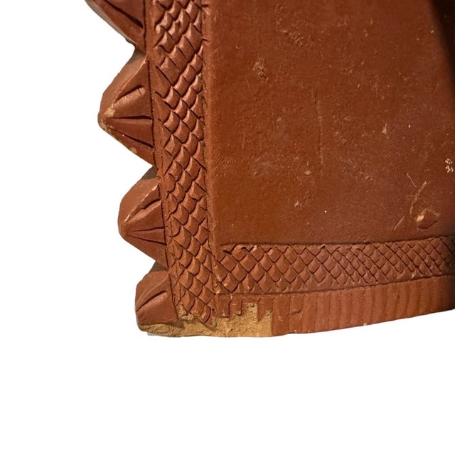 Vintage Asian Hand-Crafted Terracotta Horse Bookends - Pair For Sale - Image 6 of 6