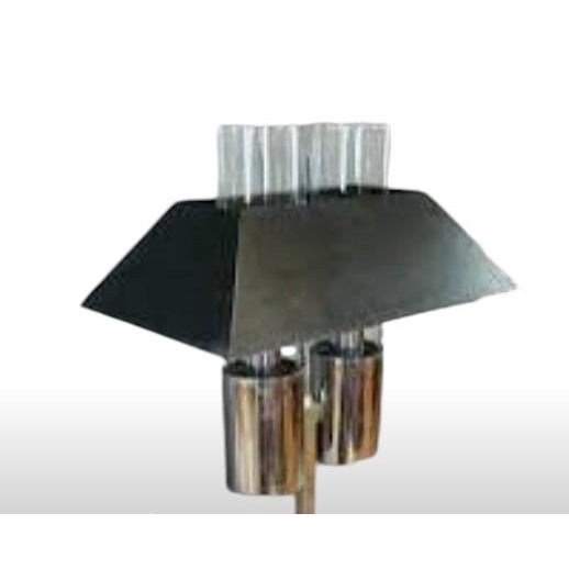 Raymor - Attributed - Chrome Black Metal Original Glass Cylinder Rectangular Shade Lamp.