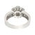 Late 20th Century Vintage 18k White Gold Diamond Floret Ring, Size 5.5 For Sale - Image 5 of 11