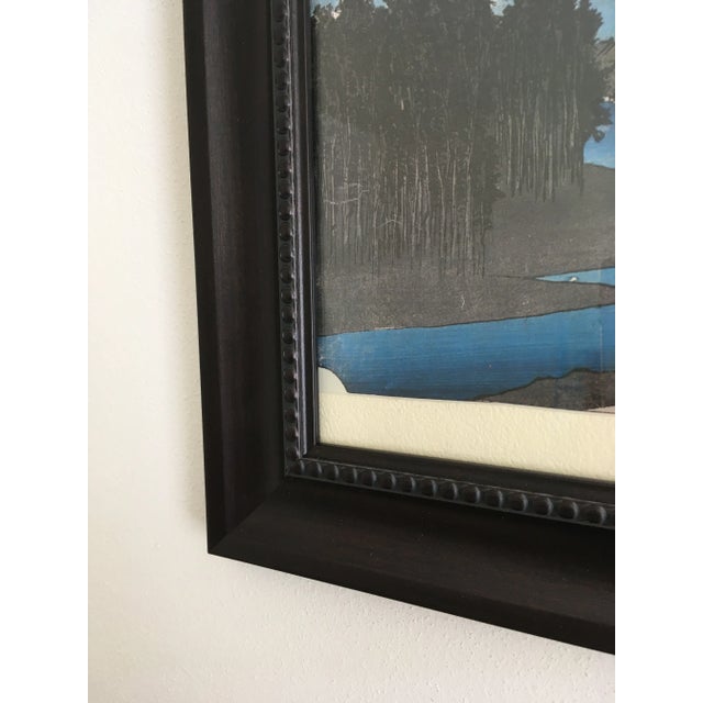 Asian Antique 1950s "Tokaido Gojuuhsantsugi, Numazu" Japanese Woodblock Print After Utagawa Hiroshige, Framed For Sale - Image 3 of 9