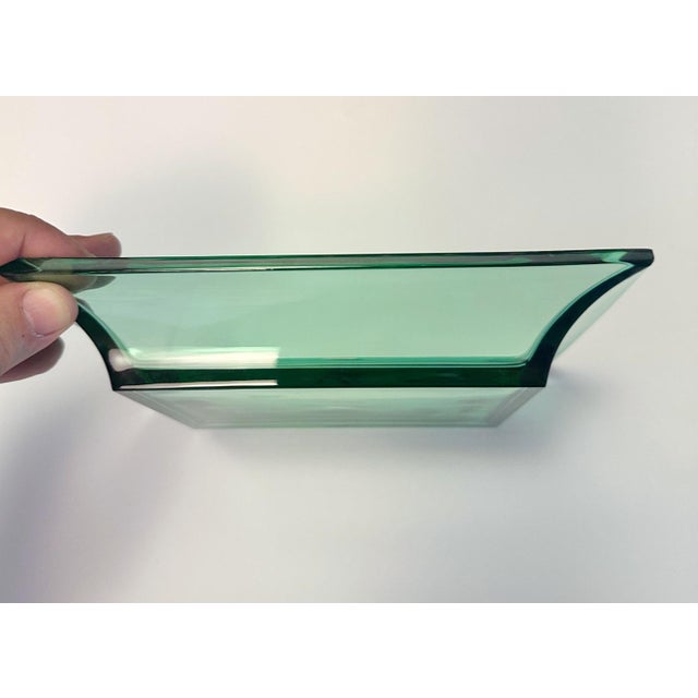 Late 20th Century Christian Dior Green Rectangular Glass Vide Poche or Ashtray For Sale - Image 5 of 7
