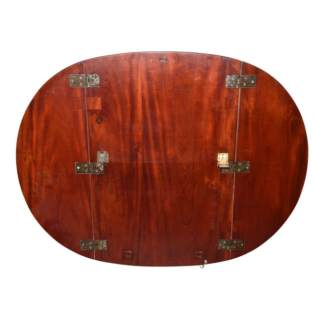 1950s Ladies Mahogany Metamorphic Leather Top Writing Desk, Drop Leaf Table For Sale - Image 10 of 13