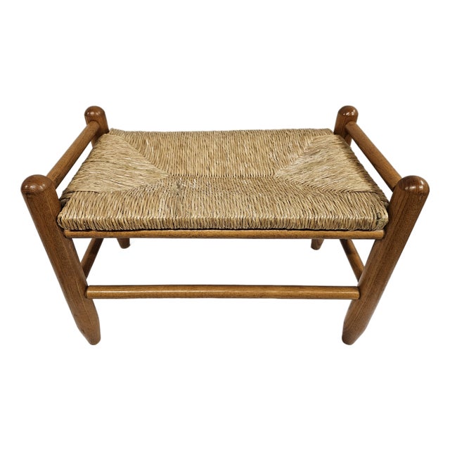 Danish Modern Rush Seat Footstool For Sale