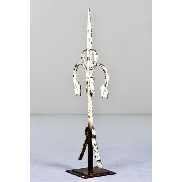 English Early 20th Century Painted Iron Finial on Stand For Sale - Image 3 of 9