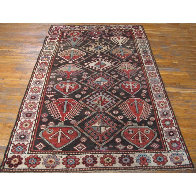Late 19th Century Caucasian Kazak Carpet ( 4'7" x 7'6" - 140 x 230 ) Antique Caucasian Small Scatter Size Wool Rug,...