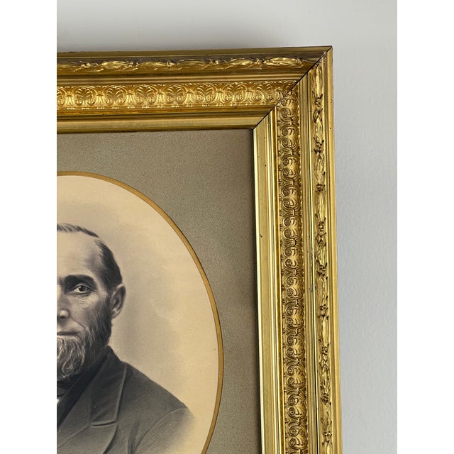 Antique Civil War Era Portrait of a Gentleman in Gilt Wood Frame For Sale - Image 4 of 7