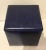 Leathercraft Leather Craft Modern Blue Leather Cube Ottoman For Sale - Image 4 of 5