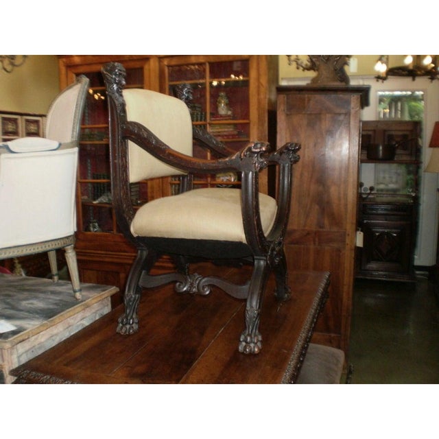 Antique Italian Carved Walnut Renaissance Style Chair Chairish