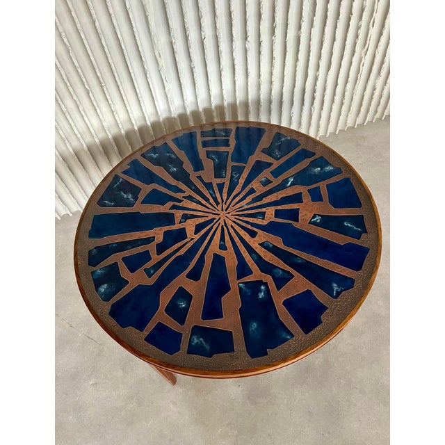 Enamel & Copper Coffee Table, 1960s For Sale - Image 6 of 12