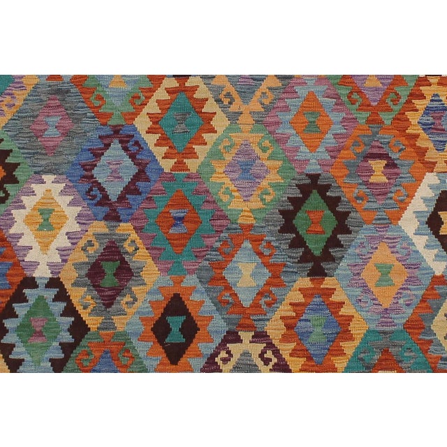 Early 21st Century Caucasian Kilim Rust Brown Wool Rug For Sale - Image 4 of 8