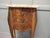 French Marquetry and Marble Bombe Shaped Bedside Tables, Set of 2 For Sale - Image 6 of 8