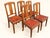 Art Deco Chairs in Carved Walnut with Studded Leather Seats, 1920s, Set of 5 For Sale - Image 4 of 11