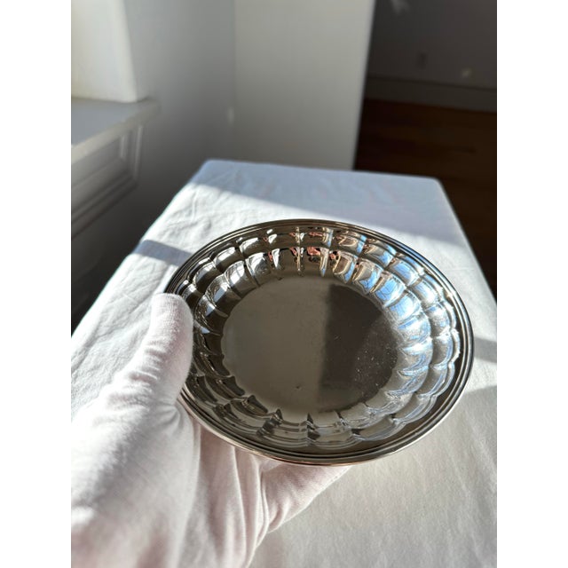 Transitional Vintage Sterling Silver Bowl With Fluted Rim, Marked 391 For Sale - Image 3 of 9