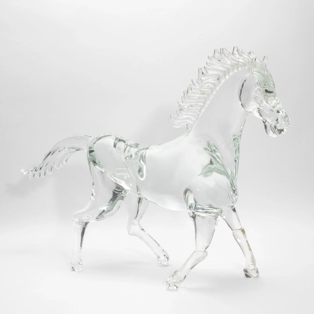 Art Deco Hand Blown Murano Horse Sculpture For Sale - Image 3 of 11