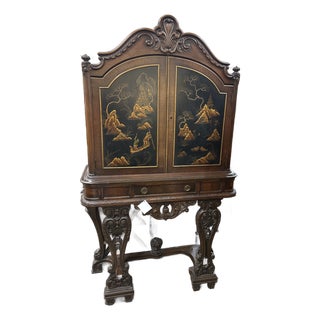 1900 - 1909 Chinoiserie Decorated Renaissance Revival Cabinet For Sale