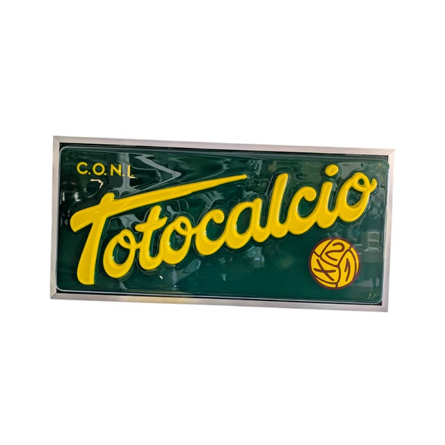 A stunning and iconic double-sided illuminated Totocalcio sign dating back to the 1980s. This piece represents a true...