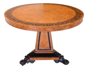 Vintage Baker “Stately Homes Collection“ George Bullock Burled Ash Center Table