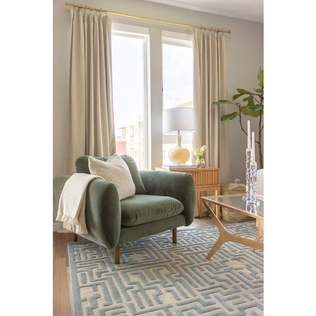 Theseus Hand-Tufted Maze Rug, Sky Blue, 8x10 For Sale - Image 4 of 7