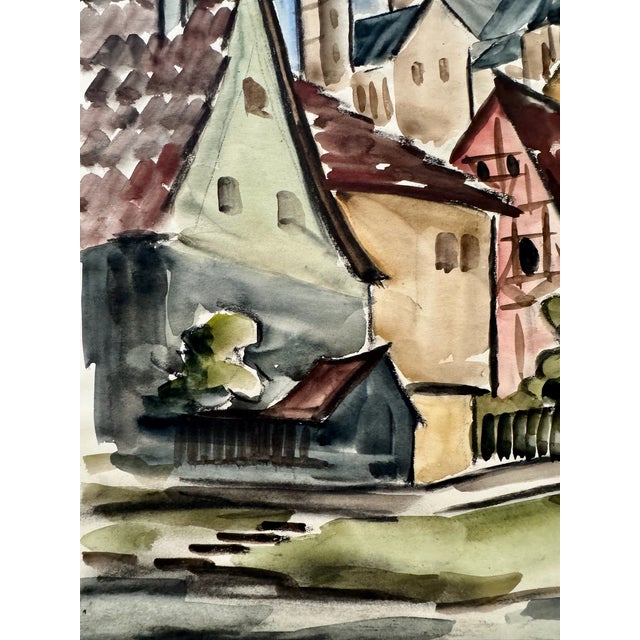 Original watercolor on paper by Henry Emil Salloch, also known as Heinz Emil Salloch, the German-born American artist and...