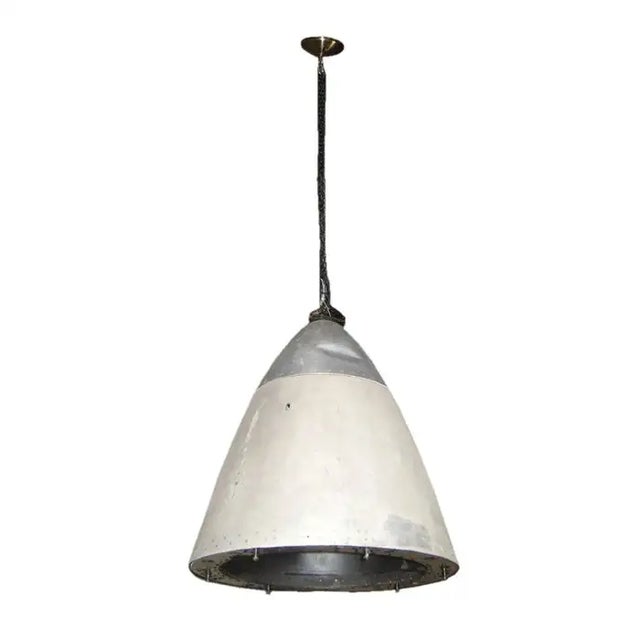 Pair of airplane cone lamps made from the nose of an airplane. Belgium, c. 1965.