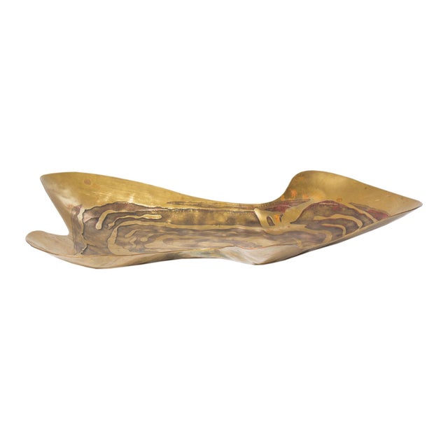 Abstract Biomorphic Brass Tray by Ed Wiener For Sale - Image 3 of 9