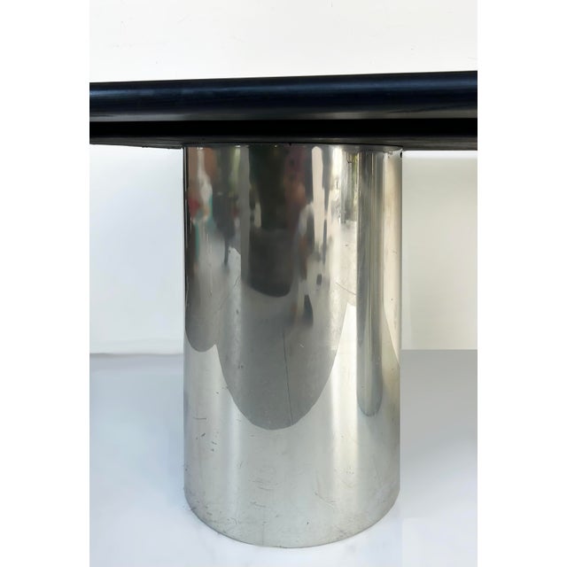 Brueton "Dt Drum" Double Pedestal Dining Table, Ebonized Wood Top For Sale In Miami - Image 6 of 9