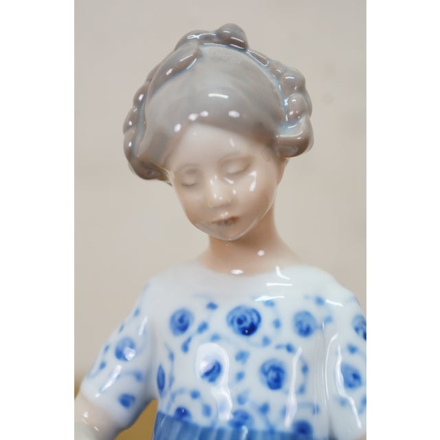 Rare 1990 Bing & Grondahl Porcelain My Favorite Blue Dress Figurine 2586 For Sale - Image 10 of 12