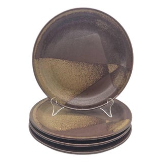 1970s Iron Mountain "Roan" Stoneware Dinner Plates, Set of 4 For Sale