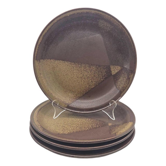 1970s Iron Mountain "Roan" Stoneware Dinner Plates, Set of 4 For Sale