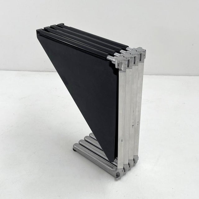 Black Plana Folding Table attributed to Giancarlo Piretti for Castelli, 1970s For Sale - Image 9 of 12