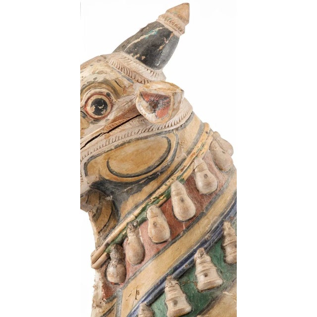 Life Size 19th Century India Nadi Bull Vahana Hindu Temple Architectural Statue For Sale - Image 4 of 10