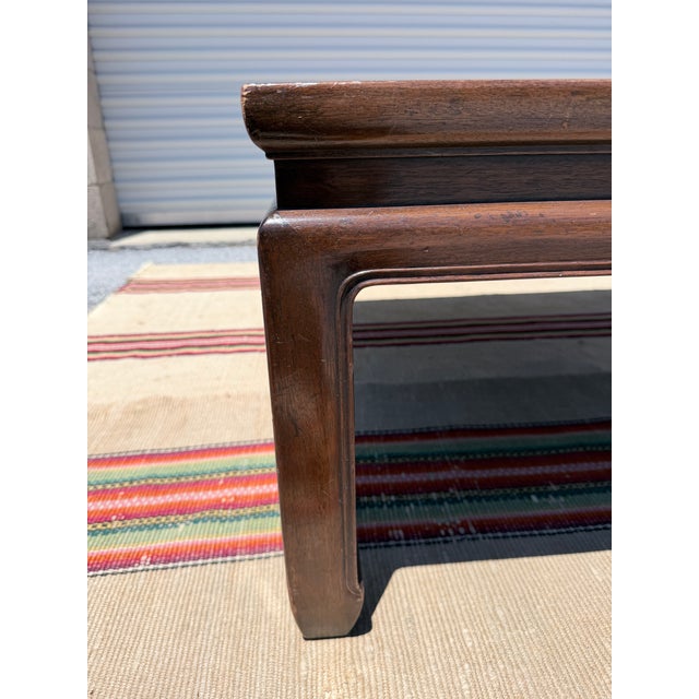 1960s Vintage Baker Furniture Mahogany & Leather Chinoiserie Coffee Table, Circa 1960s For Sale - Image 5 of 12