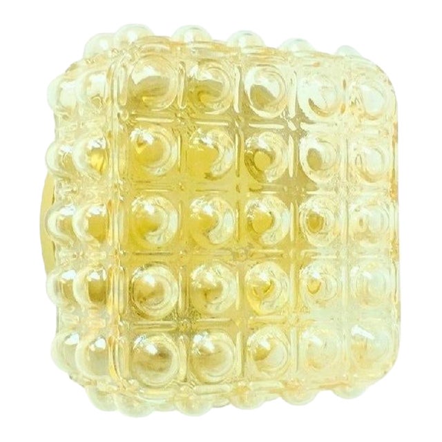 1970s Mid-Century Modern Amber Bubble Glass Wall Light by Helena Tynell for Limburg, Germany For Sale